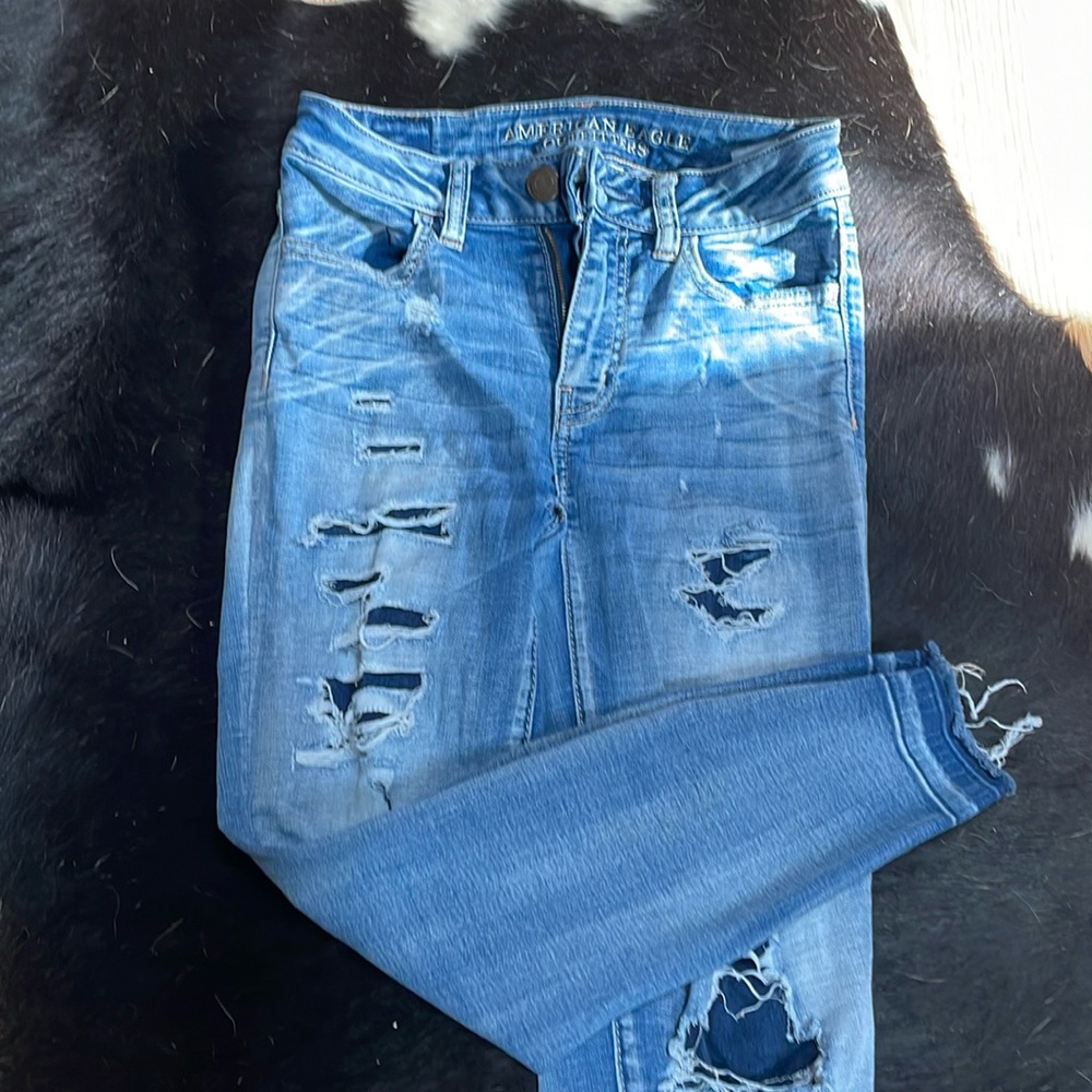 American Eagle Ripped Crop Jean 00 Regular